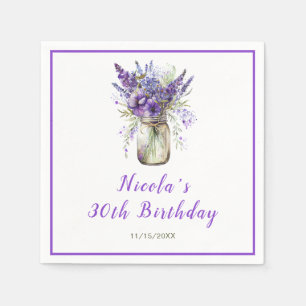 Lavender Mason Jar Verjaardag Servet