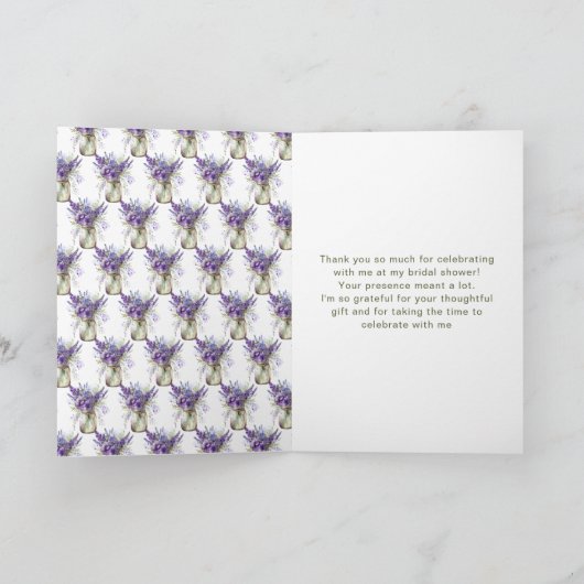 Lavender Mason Jar Vrijgezellenfeest Bedankkaart (Binnen)
