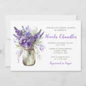 Lavender Mason Jar Vrijgezellenfeest Kaart (Voorkant)