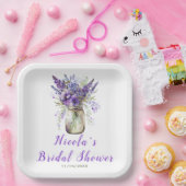Lavender Mason Jar Vrijgezellenfeest Papieren Bordje (Feest)