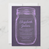 Lavender  Mason Jar Wedding Invitations Kaart (Voorkant)