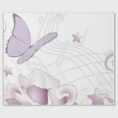Lavender-Mauve & Beige  Old World Butterfly Cadeaupapier (Vlak)
