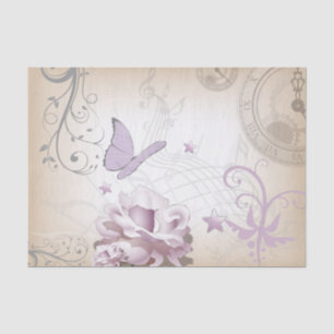 Lavender-Mauve & Beige  Old World Butterfly Tissuepapier