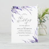 Lavender Mauve Dusty Paarse Lila Floral Wedding Kaart (Staand voorkant)