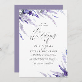 Lavender Mauve Dusty Paarse Lila Floral Wedding Kaart