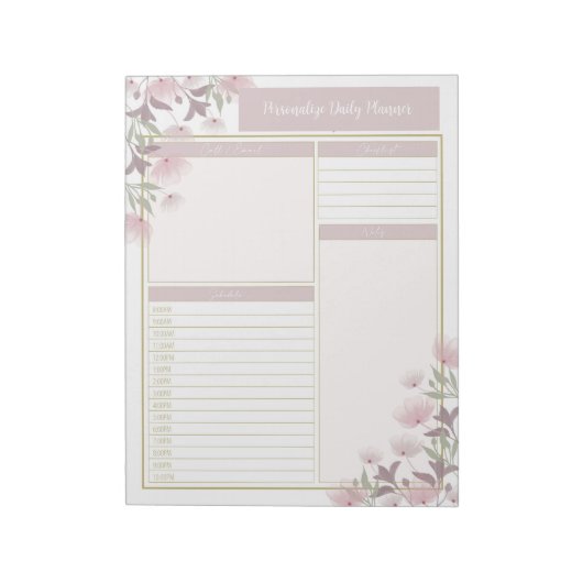  lavender Mauve Flowers Floral Planner Notitieblok (Linkerzijde)