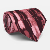 Lavender Mauve Pink and Black Abstracte Necktie Stropdas (Opgerold)
