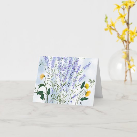 Lavender Meadow - Impression Kaart (Gele Bloem)