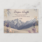 Lavender Meadow Peaks Baby Shower Diapper Raffle  Informatiekaartje (Voorkant)