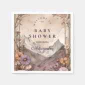 Lavender Meadow Peaks Baby Shower Servet (Voorkant)