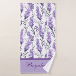 Lavender Meadows Monogrammed Bad Handdoek