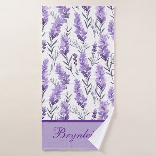 Lavender Meadows Monogrammed Bad Handdoek (Badhanddoek)