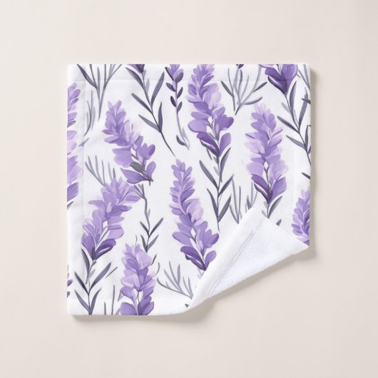 Lavender Meadows Monogrammed Bad Handdoek (Wasdoekje)