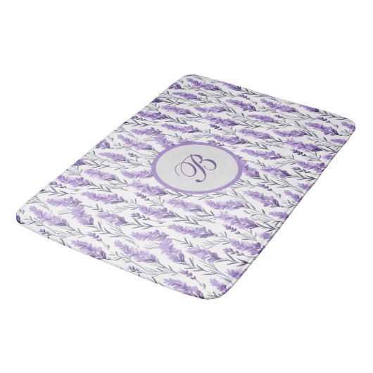 Lavender Meadows Monogrammed Badmat (Gekanteld)