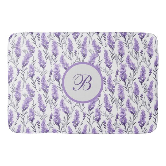 Lavender Meadows Monogrammed Badmat (Voorkant)