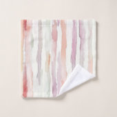 Lavender Melon Pink White Stripes Bad Handdoek (Wasdoekje)