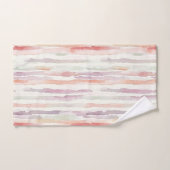 Lavender Melon Pink White Stripes Bad Handdoek (Handdoek)