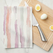 Lavender Melon Pink White Stripes Theedoek (Quarter Fold)