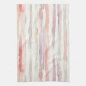 Lavender Melon Pink White Stripes Theedoek (Verticaal)