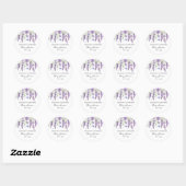 Lavender Memorial Funeral Classic Round Sticker (Vel)