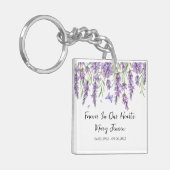 Lavender Memorial Funeral Photo Keychain (Voorkant Links)