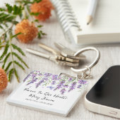 Lavender Memorial Funeral Photo Keychain (Voorkant Rechts)