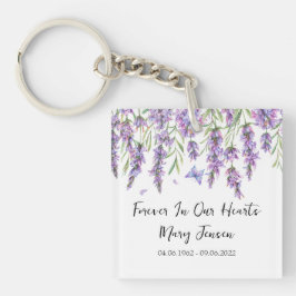 Lavender Memorial Funeral Photo Keychain