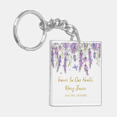 Lavender Memorial Funeral Photo Keychain (Voorkant Links)