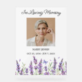 Lavender Memorial Photo Funeral Acryl Bord (Voorkant)