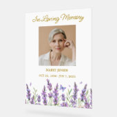 Lavender Memorial Photo Funeral Acryl Bord (Hoek)