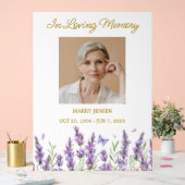 Lavender Memorial Photo Funeral Acryl Bord (Huwelijk)