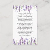 Lavender Memorial Photo Funeral Prayer Card Visitekaartje (Achterkant)