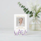 Lavender Memorial Photo Funeral Prayer Card Visitekaartje (Staand voorkant)