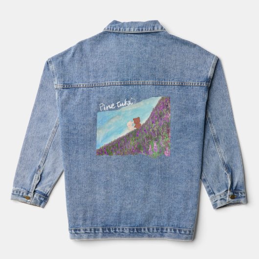 "Lavender Memory" Denim Jacket – Teddy Bears in Ho (Achterkant)