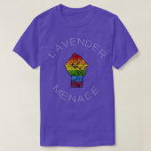 Lavender Menace Lesbian Feminist Pride LGBT Radfe T-shirt (Design voorkant)