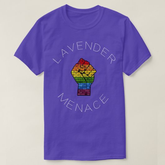 Lavender Menace Lesbian Feminist Pride LGBT Radfe T-shirt (Design voorkant)