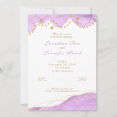 Lavender Mermaid Gold Wedding Invitation Kaart (Voorkant)