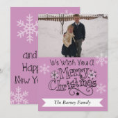 Lavender Merry kerstfoto Kaart (Voorkant / Achterkant)