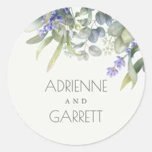 Lavender met de Grieks-energetische bruiloft Eucal Ronde Sticker
