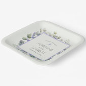 Lavender met Eucalyptus Greenery Square Weddenscha Papieren Bordje (Gebogen)