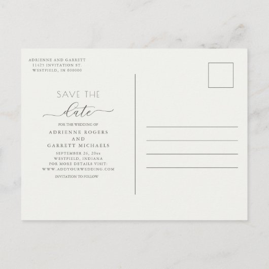 Lavender met Eucalyptus Sla de datum op Aankondigingskaart (Achterkant)