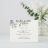 Lavender met Eucalyptus Sla de datum op Aankondigingskaart (Staand voorkant)