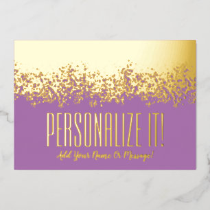 Lavender met Gold Foil Glitzy Border Kaart