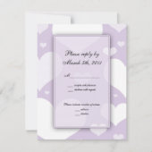 Lavender met Hearts Wedding RSVP Notes (Voorkant)