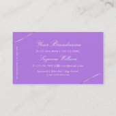 Lavender met Silver Decor Borders en Diamonds Visitekaartje (Achterkant)