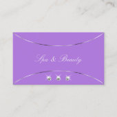 Lavender met Silver Decor Borders en Diamonds Visitekaartje (Voorkant)