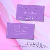 Lavender met Silver Decor Borders en Diamonds Visitekaartje