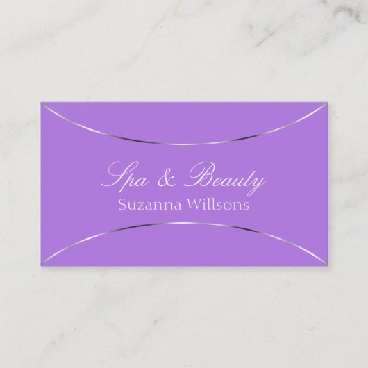 Lavender met Silver Decor Borders Professional Visitekaartje (Voorkant)