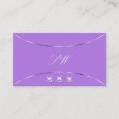 Lavender met Silver Decor Diamonds en Monogram Visitekaartje (Voorkant)
