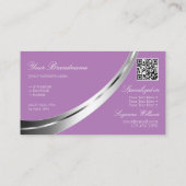 Lavender met Silver Decor en QR-Code Stijlvol Visitekaartje (Achterkant)